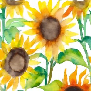 Watercolour Sunflowers